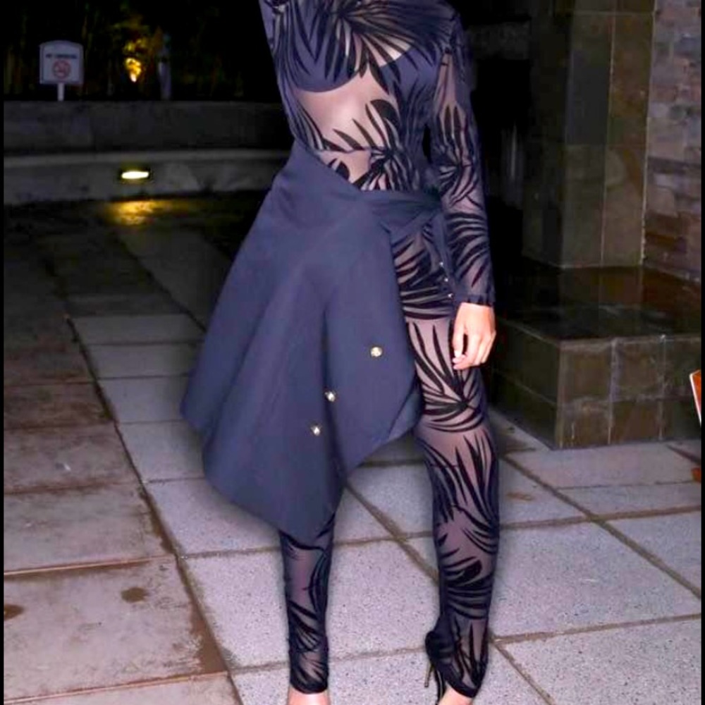 Black Mesh Jumpsuit- Never Worn